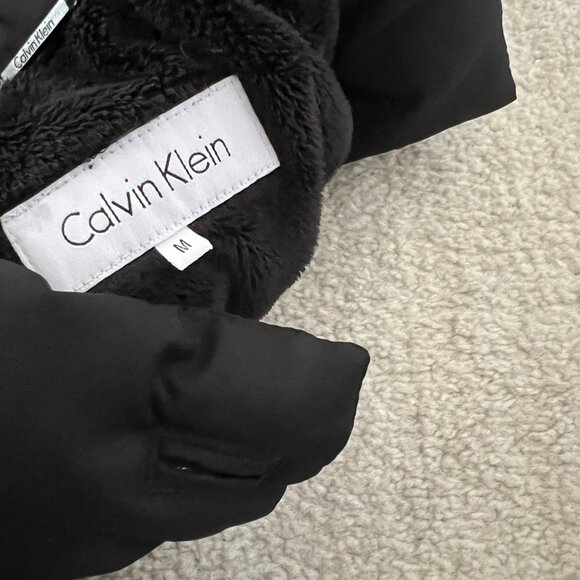 Calvin Klein Duck Down Black Short Winter Puffer Coat M - Picture 2 of 11